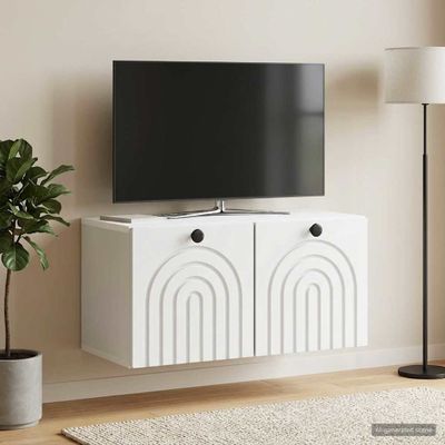 vidaXL Nástenná TV skrinka Biela 59,5 x 31 x 30 cm Kompozitné drevo