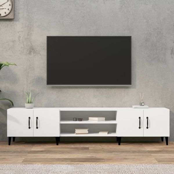 vidaXL TV skrinka biela 180x31,5x40 cm, drevená