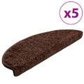 vidaXL Schodové rohože 5 ks 65x21x4 cm hnedé polkruhové veľké