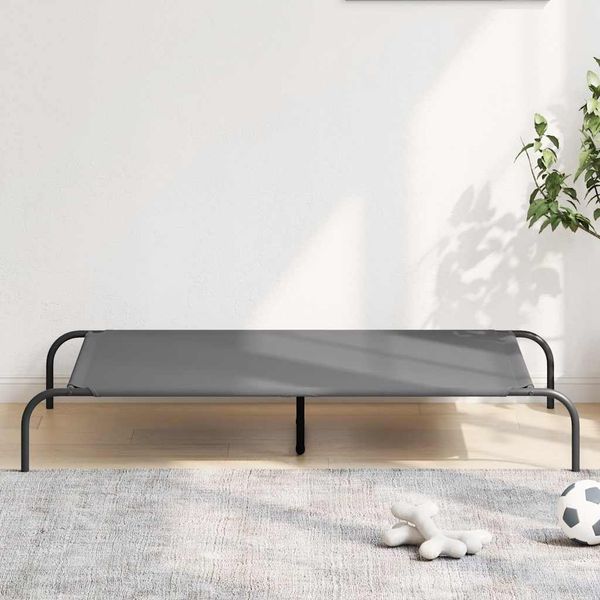 vidaXL vyvýšená posteľ pre psa sivá 130x80x20 cm Oxford látka a oceľ