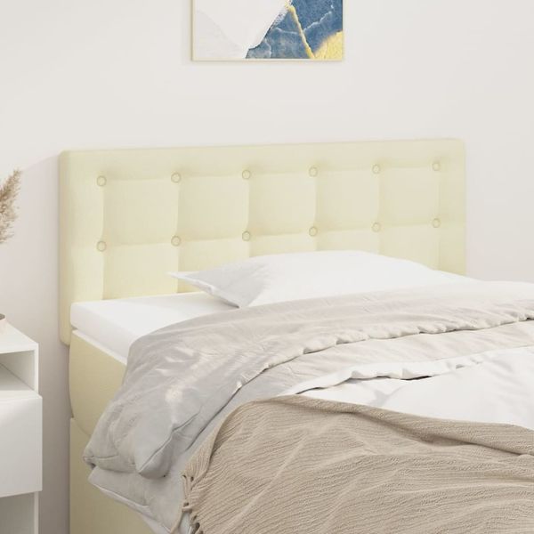 vidaXL Čelo postele krémové 100x5x78/88 cm umelá koža