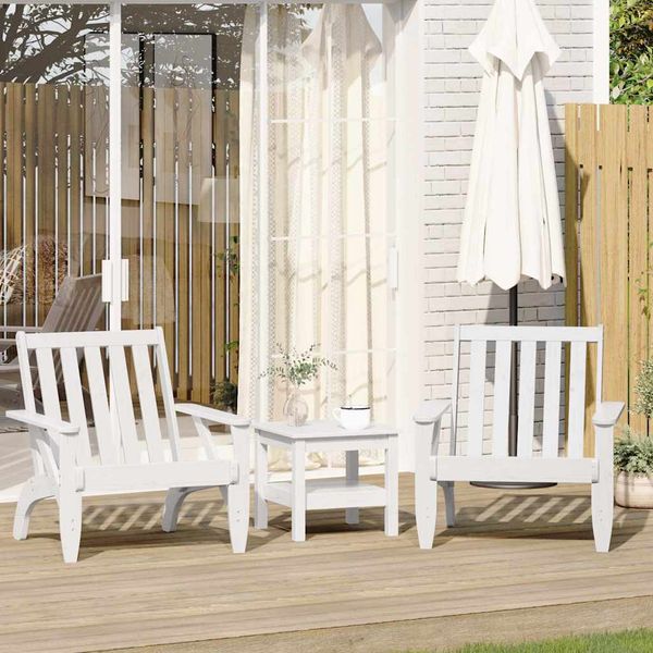 VidaXL záhradné stoličky Adirondack 2 ks Biela masívna borovica