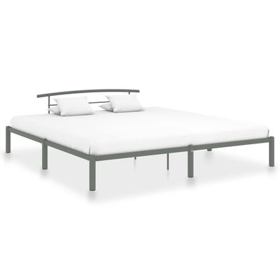 vidaXL Posteľný rám, sivý, kov 200x200 cm