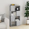 vidaXL Knižnica/deliaca stena betónová sivá 60x24x124,5 cm drevotrieska