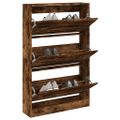 vidaXL Botník dymový dub 80x21x125,5 cm spracované drevo