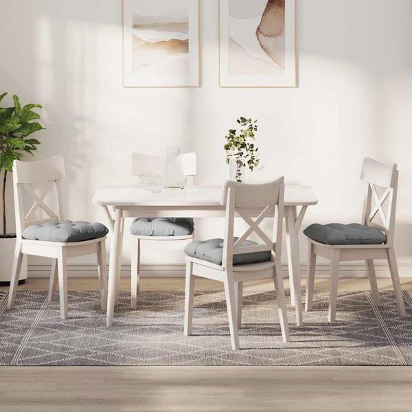 vidaXL Vankúše na sedenie 4 pcs Oblá šedá 40 x 40 x 12 cm látka