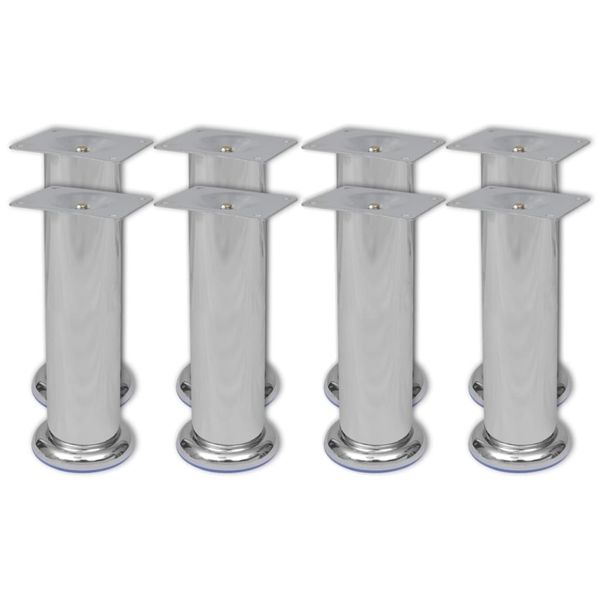 vidaXL Okrúhle nohy na pohovku 8 ks 180 mm chrómové