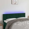 vidaXL Čelo postele s LED tmavozelené 144x5x78/88 cm zamat