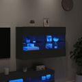 vidaXL TV nástenná skrinka s LED svetlami čierna 98,5x30x60,5 cm