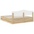vidaXL Rám postele Sonoma dub 200 x 200 cm Inžinierske drevo