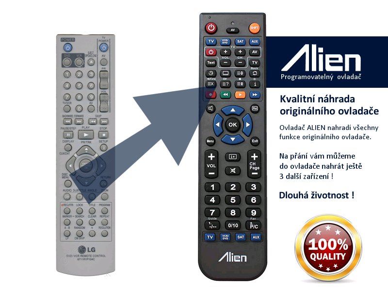 Dálkový ovládač ALIEN LG 6711R1P104C