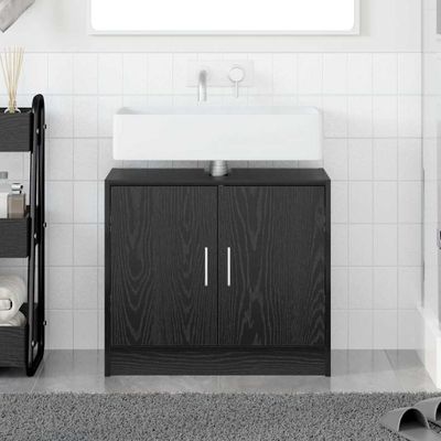 vidaXL Kúpeľňová skriňa Čierny dub 63 x 29 x 55 cm Kompozitné drevo