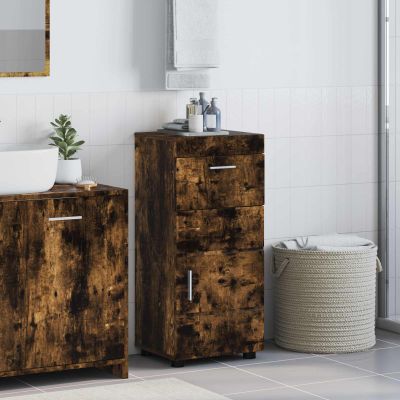 vidaXL Set kabinetov do kúpeľne TULUM Dymová dub 37 x 31,5 x 82 cm