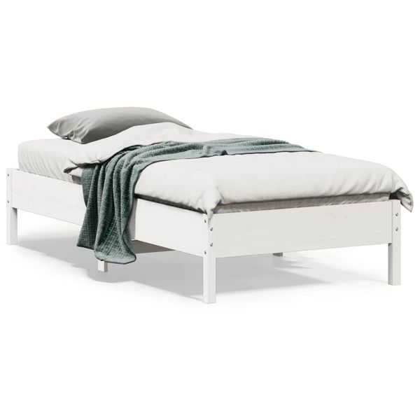 vidaXL Posteľ bez matraca biela 90x190 cm masívna borovica
