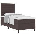 vidaXL Posteľ s pružinovým rámom Tmavohnedá 90 x 200 cm látka