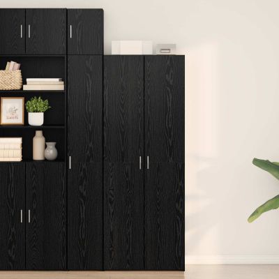 vidaXL Highboard 2 pcs Čierny dub 70 x 42,5 x 185 cm