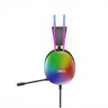 Drôtové slúchadlá XO GE11 jack 3,5 mm - USB-A čierne RGB s mikrofónom