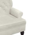 vidaXL Lavička s operadlom krémová 119,5x64,5x75 cm zamat