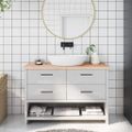 vidaXL Kúpeľňová doska 120x40x(2-4) cm neošetrený masív
