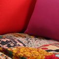 vidaXL 2-miestna modulárna taburetka, patchwork, látka