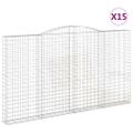 vidaXL Oblúkový gabionový kôš 15ks 400x30x220/240cm pozinkované železo