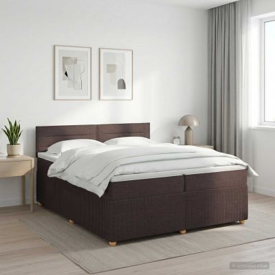 vidaXL Posteľ boxspring s matracom Tmavohnedá 200 x 200 cm Látka
