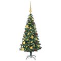 vidaXL Umelý predsvietený vianočný stromček Zelená 120 cm PVC a kov