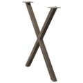 vidaXL Nohy k jedálenskému stolu v tvare X, 2 ks, prírodná oceľ, 80 x (72-73) cm, oceľ