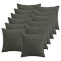 vidaXL Poťah na podložku 12 pcs HEERLEN Antracitová 40 x 40 cm