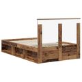 vidaXL Rám postele Staré drevo 120 x 200 cm Masívne borovicové drevo