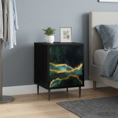 vidaXL Nočný stolík WIJHE 2 ks Čierny dub 36 x 33 x 51 cm