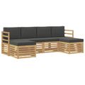 vidaXL Záhradná súprava gaučov 6 ks Biela a antracitová Polyester