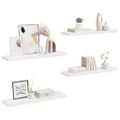 vidaXL Plávajúce nástenné police 4 ks, biele 90x23,5x3,8 cm, MDF