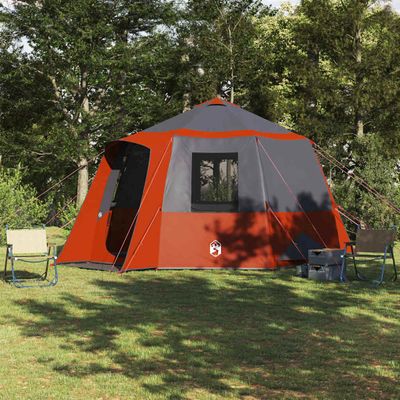 vidaXL Stan pre 12 osôb so strechou Šedá a oranžová 405 x 405 x 273 cm