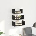 vidaXL Sada nástenných políc 3 ks Čierny dub 40x16x14cm