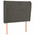 vidaXL Čelo postele so záhybmi tmavosivé 83x23x118/128 cm zamat