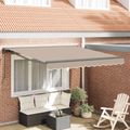 vidaXL Rám markízy Béžová 350 x 250 cm Polyester s PU povrchom