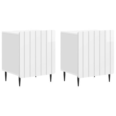 vidaXL Nočný stolík 2 pcs Biela s vysokým leskom 43 x 34,5 x 52 cm