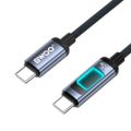 BWOO X324CC opletený rýchlonabíjací kábel so svetelným displejom PD 60W USB-C - USB-C