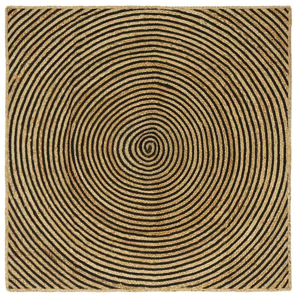 vidaXL Kusové koberce Čierna 120 x 120 cm Juta