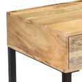 vidaXL Stôl, masívne mangovníkové drevo a pravá koža, 117x50x76 cm