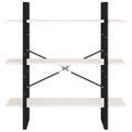 vidaXL Knižnica s 3 policami biela 100x30x105 cm masívna borovica