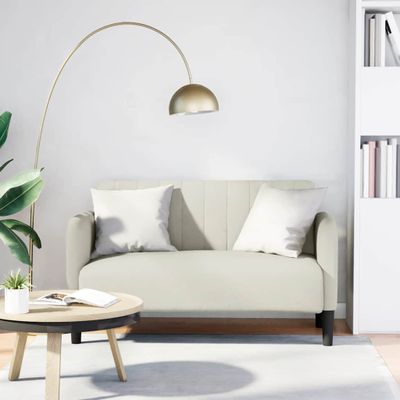 vidaXL Dvojpohovka krémová 109 cm zamatová