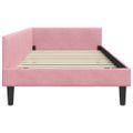 vidaXL Rohový rám postele s čelnou doskou Ružová 80 cm x 200 cm Zamat
