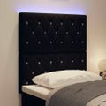 vidaXL LED hlavová doska s LED pásikmi Čierny 80 cm Zamat