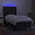 vidaXL Posteľ boxsping s matracom a LED čierna 80x200 cm látka