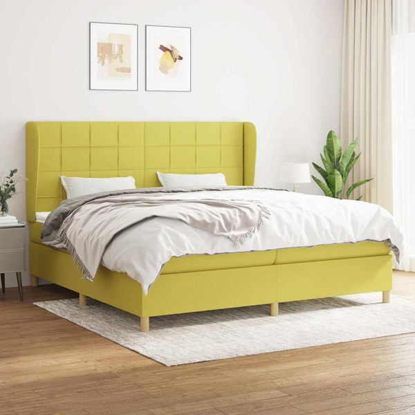 vidaXL Boxspring posteľ s matracom zelená 200x200 cm látka