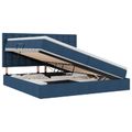 vidaXL Postel s úložným prostorem a matrací Modrá 200 x 200 cm látka