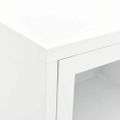 vidaXL TV skrinka biela 90x30x44 cm oceľ a sklo