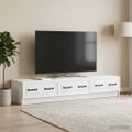 vidaXL TV skrinka Biela 147 x 34,5 x 27 cm Kompozitné drevo